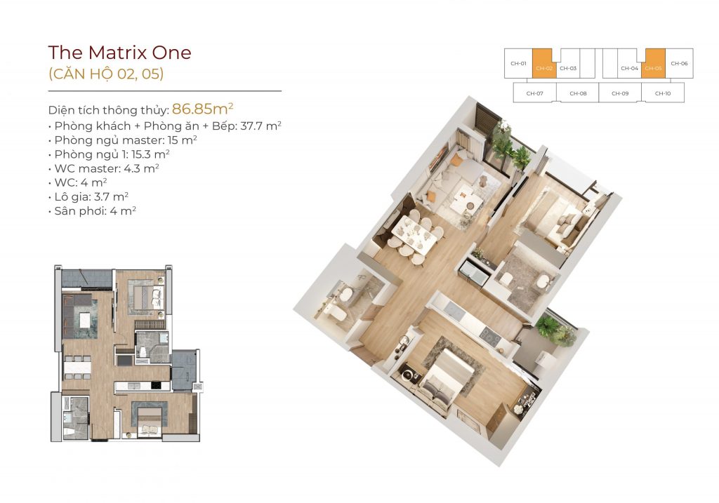 MB-can-ho-02-05 tòa B The Matrix One