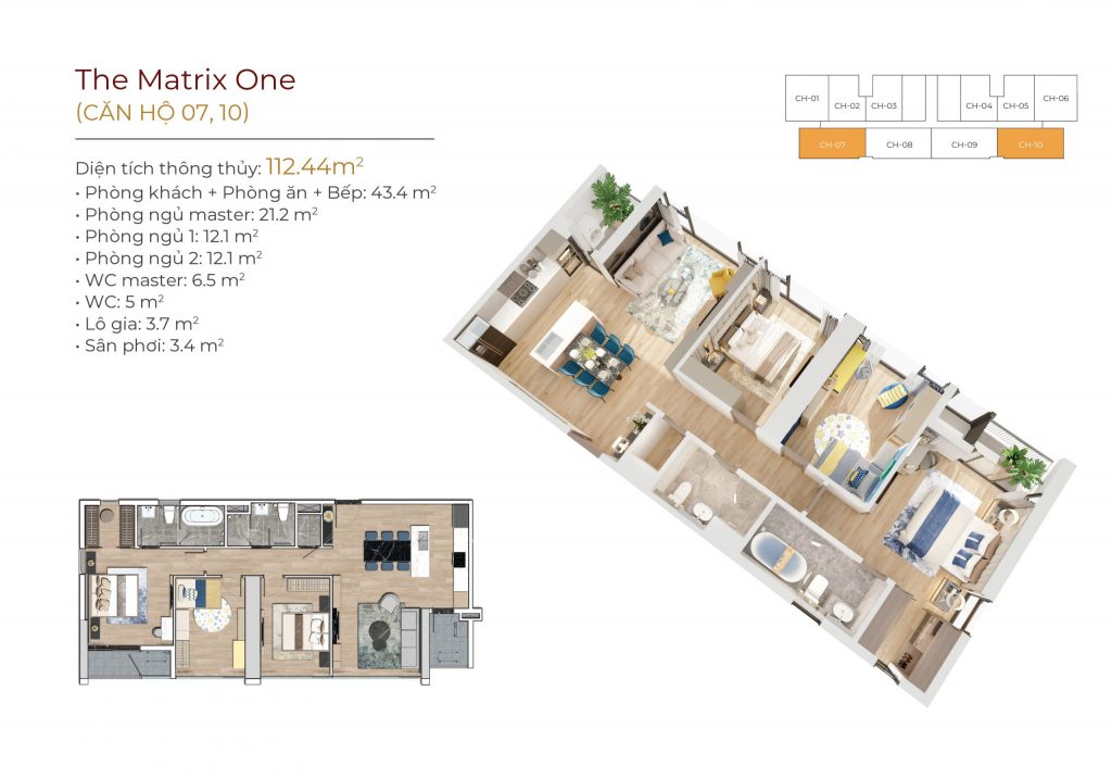 MB-can-ho-07-10 tòa B The Matrix One