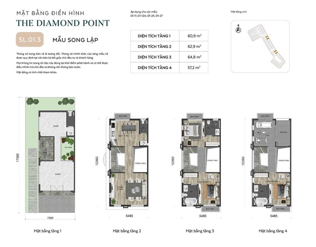 mặt bằng SL.01.3 Diamond Point Phúc Đồng